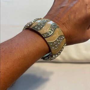 Elegant Gold and Silver Wave Bracelet